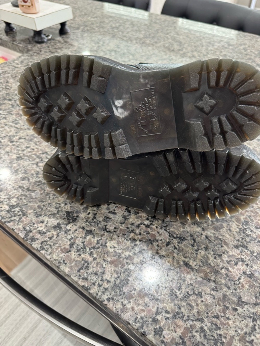 Dr. Martens Black Leather Ankle Boots with Yellow Welt Stitch size 7 - Picture 6 of 10